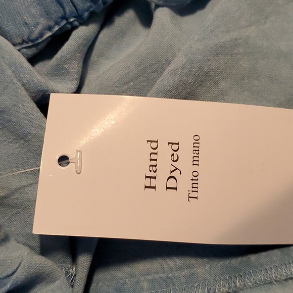 Plus-sized drawstring, denim blue pants - Picture 5 of 5